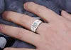 Wholesale Solitaire Luxury Jewelry 925 Sterling Silver White Topaz CZ Zirconia Diamond Wedding Engagement Men Finger Ring Gift Size 7-12