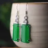 grön jade droppe örhängen