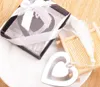 20 pcs de aço inoxidável de prata coração duplo forma de marcador para o casamento festa de aniversário do chuveiro de bebê favor presente CS007