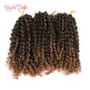 Gorący Sell3PCS Partia Curly Crochet Hair 8 '' Freetress MarlyBob Afro Kinky Kręcone Szydełko Warkocze Włosy Rozszerzenia 12 kolorów Syntetyczne oplatanie włosów