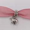 Authentische 925 Sterling Silber Perlen Polar Bär Dangle Charm Passt europäischer Pandora -Schmuckarmbänder Halskette