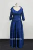 Royal Blue TaffetA Mother of the Bride Dress con 34 maniche lunghe Abito per ospiti per matrimoni PO un abito da lego