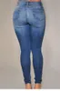 Vente en gros - Vente chaude 2017 Automne Adulte Femmes Entraînement Taille Haute Jeans Casual Denim Détruit Skinny Jeans LC78637 Feminino Longo