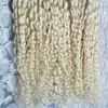 #613 Bleach Blonde keratin hair extension u tip 200s curly keratin bond hair extensions 200g curly fusion hair extensions