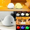 LED Children Night Light Soft Silicone Baby Nursery Lamp med k￤nslig krankontroll 7 Enkel f￤rger och flerf￤rgad andning DUAL LIGHT MOD