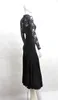 Черный взрослый / девушка бальные танцы платье современный Вальс Танго стандартный конкурс практика танец платье небольшой высокая шея кружева с длинным рукавом платье