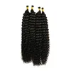 Extensions de cheveux humains à pointe de bâton de kératine I Tip extensions de cheveux couleur naturelle non transformés cheveux brésiliens crépus bouclés 200g 1gstrand 9787998