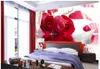 individuelle Tapete für Wände Schöne moderne rote Rose Reflexion Papierboot 3D dekorative Malerei Hintergrund Wand