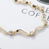 Antique Patroon Aklet Zomer Armband 18K Geel Vergulde CZ Wave Foot Anklet Chain Sexy Ankentjes Voet Sieraden voor meisjes Vrouwen