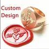 Wissen Postzegels Custom Picture Logo Naam Brieven Uw Ontwerp Luxe Rose-Gold Trouwring Wax Seal Sealing Stamp