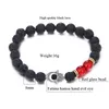 Braccialetti di perline di pietra lavica nera naturale all'ingrosso per le donne 7 chakra di Reiki con perline braccialetto di equilibrio di yoga con gioielli fatti a mano di fascino della mano