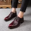 Imitation peau de crocodile Vintage Design hommes chaussures en cuir décontractées hommes chaussures en cuir habillées (noir, marron, vin rouge, bronze)