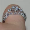 Fashion Lady's White Sapphire 925 Sterling Silver Wedding Crystal Gemstone Rings Jewelry for Women SZ 5,6,7,8 ,9 ,10