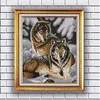 Lobos de neve Ferramentas de artesanato cruzado artesanal Bordado de bordados conjuntos de bordados de impress￣o contada na tela DMC 14ct 11ct Pinturas de decora￧￣o para casa