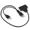 Double USB 2.0 A To SATA 22Pin Cable 2.5 Hard Disk Driver HDD Adapter Connector With Power Cable 100pcs