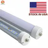 8ft LED Tube Single Pin FA8 T8 LED Tubes Light cold white 6000K clear cover 8 foot 45W LED shop lights US Stock