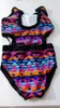 Sommarbadkläder Färgglada geometriska Monokini brasiliansk ihålig hög midja baddräkt dam sexiga vadderade bikinis One Piece Plus Size