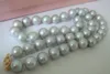 ضخم جنوب البحر 11-12MM تاهيتي GRAY PEARL NECKLACE 14K 18 بوصة