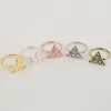 Everfast Wholesale 10pc/Lot Punk Style Triangle Wave Forme Rings Серебряное золото розовое золото.