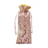Förlängt rik blomdukkväska Kinesisk Silk Brocade Smycken Halsband Presentpåse Ox Horns Comb Trinket Storage Pocket 50pcs / Lot