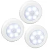 Luzes noturnas 6 Sensor de movimento com bateria LED Luz autom￡tica Luz de l￢mpada para arm￡rios corredores