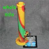 최신 Arrivel Silicone water pipe Color 유리 그릇이 달린 담배 파이프 Long Silicone Bongs Height 14 "실리콘 워터 봉 전체 세트로 판매 됨