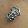 Nuovo design Open Mouth Snap Ring Dispositivo in acciaio con gabbia da 8,3 cm per uomo con anello curvo flessibile Spike Ring Cock Cage DSM Sex Toys6323385