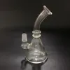 Heiße billige kleine tragbare Bohrinsel Bubbler Glas Bong Pfeife Wasserpfeife Bongs mit Kuppel und Nagel 14mm männlichen Gelenk (GB - 344)