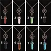 Mężczyźni Naszyjniki Designer Biżuteria Posrebrzane Star Wisiorek Kamień Naturalny Healing Green Aventurine Alloy Women Naszyjnik