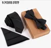 Ny Ankomst Mode Mäns Kvinnors Skinny Broderad Vanlig Satin Polyester Silk Slips Slips Neck Ties Bow Tie Hanky ​​Suit Gratis frakt