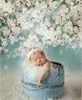 Digital Printed White Flowers Baby Shower Backdrop Photography Newborn Photo Shoot Wallpaper Studio Background Vinyl Cloth