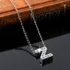 vente nouvel alliage diamant inscription ornements A-Z simple 26-lettre collier femme WFN004 (avec chaîne) mélanger l'ordre 20 pièces beaucoup