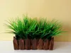 도매 100 조각 인공 잔디 덤불 녹색 인공 꽃 식물 작은 잔디 덤불 홈 사무실 가게 장식 무료 배