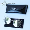 Vintage Cat Eye Sunglasses Fashion Women Brand Designer Sun Glasses Genuine Metal Frame Retro With Case And Box