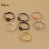 BoYuTe 30Pcs Round 6MM 8MM 10MM Diy Cabochon Base Setting 3 Colors Plated Adjustable Ring Blank Bezel Tray Jewelry Making