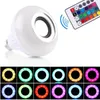 E27 rgb led bulb 85265v bluetooth speaker bulb music playing dimmable 12w e27 led lamp light with 24 keys remote control