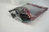 12x20 cm, sacchetto a chiusura lampo trasparente opaco autoportante da 100 pezzi / lotto con bustina trasparente smerigliata con sfera di zucchero stampata fiore rosso, sacco alimentare