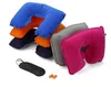 Wholesale factory price 3in1 Travel Office Set Inflatable U Shaped Neck Pillow Air Cushion + Sleeping Eye Mask Eyeshade + Earplugs