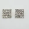 50 unids 16x16mm Square Rhinestone Adorno Botones FlatBack DIY Crystal Buckles Precio de Fábrica