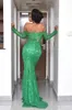 Prachtige Aso-Ebi Stijlvolle Avondjurken Sexy Off Shoulic Applicaties Lange Mouwen Prom Dresses 2017 Gorgoeus Mermaid Celebrity Feestjurken