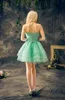 민트 녹색 짧은 홈 커머스 드레스 연인 소매 소매가 수정한 주름 주름 시퍼 싼 진짜 칵테일 파티 드레스 1926874