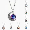 12 أنماط المجوهرات العصرية الملونة الأرض والقمر شكل الوقت الأحجار الكريمة قلادة قلادة للنساء مجوهرات رخيصة