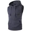 Men's Hoodies & Sweatshirts Men's Wholesale- 2022 Fashion Fleece Plain Fit Hooded Sleeveless Vest Hoodies1