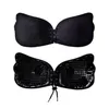 Push Up Butterfly Wing Invisible Bra Silicon Adhensive Bra Lace Up Trouwjurk BH Big Size Strapless Freebra gratis verzending