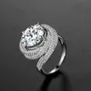 Amazing Halo Style 1Carat Synthetic Diamond Women Engagement Rings 925 Sterling Silver Ring White Gold Plated Jewelry