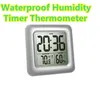 Par dhl/fedex 30 pièces étanche LCD numérique salle de bain miroir mural horloges cuisine température humidité capteur avec aspiration