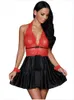 Babydoll de encaje para mujer, ropa de dormir con cuello Halter, lencería de malla, trajes, talla: S M L DLM31052