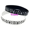 50PC New Design Classi Logo Music Note Silicone Wristband Bracelet for Student Black White 288w
