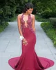 Afrikansk stil Balck Girl Prom Klänningar Sexig Fashion Halter Beaded Applique Backless Aftonklänningar 2K17 Senaste Satin Mermaid Party Dresses