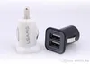 100pcs USAMS 3.1A Dual USB Car 2 Port Charger 5V 3100mah double plug Chargers Adapter for iPhone Samsung Cell Phone